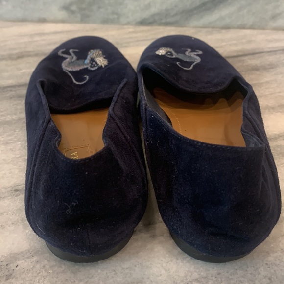 Aquazzura blue suede embroidered loafer size 35 (5) - Picture 6 of 6